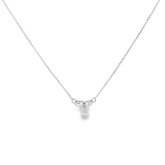 PEAR SOLITAIRE FANCY NECKLACE