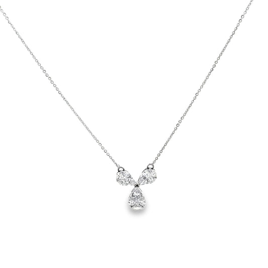 PEAR SOLITAIRE FANCY NECKLACE
