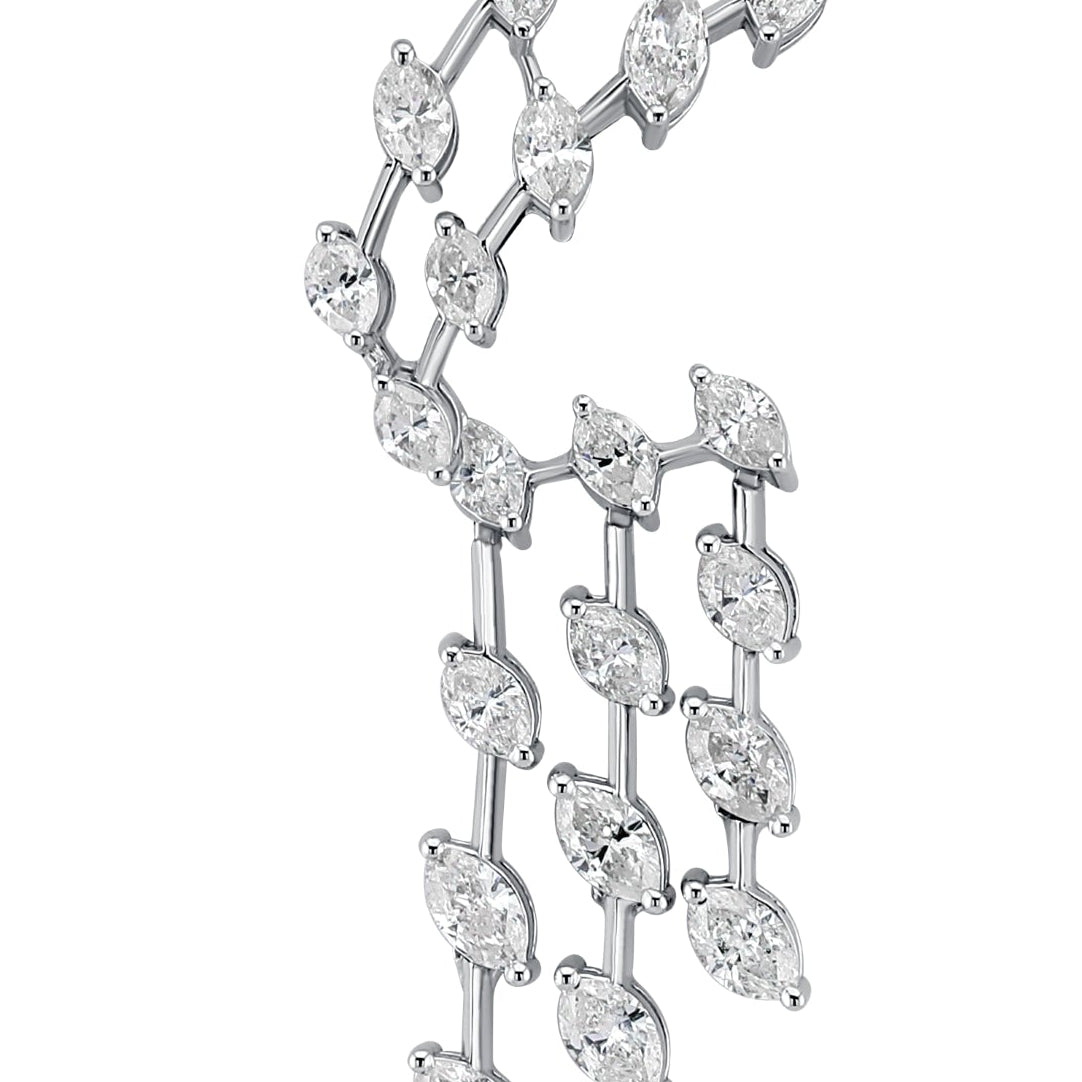 Pair of silver earrings on a white background