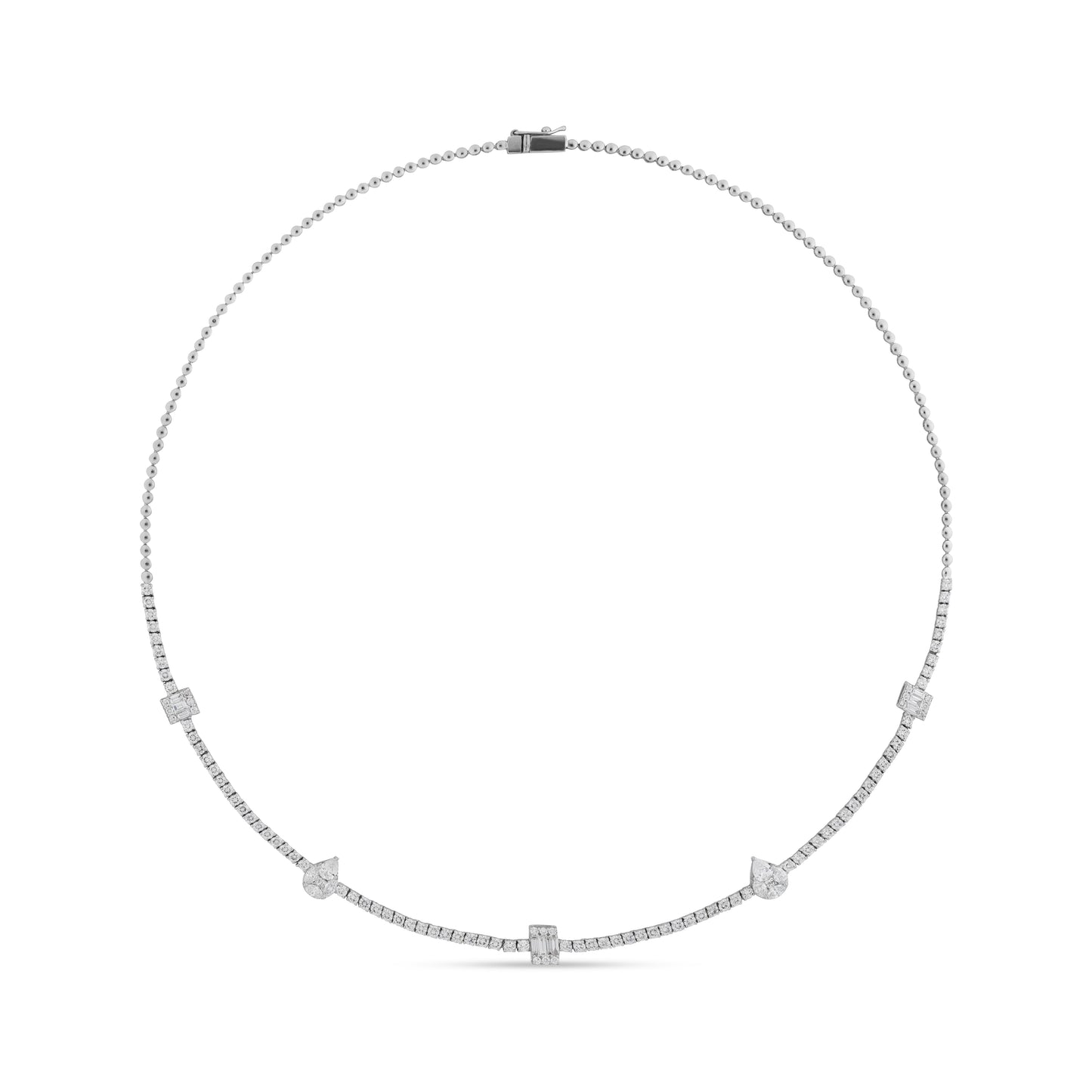 FROSTED VERTICE WHITE GOLD NECKLACE