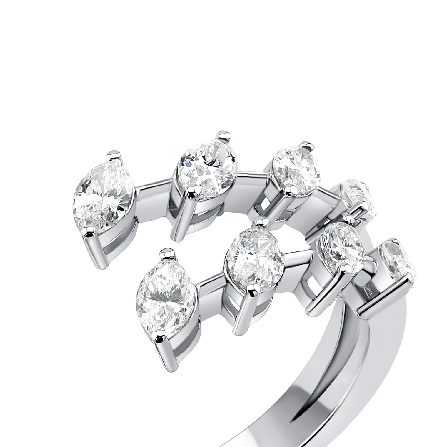 gold ring with diamond accents on a white background