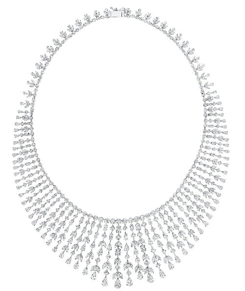VELOURA FANCY ROUND WHITE GOLD NECKLACE