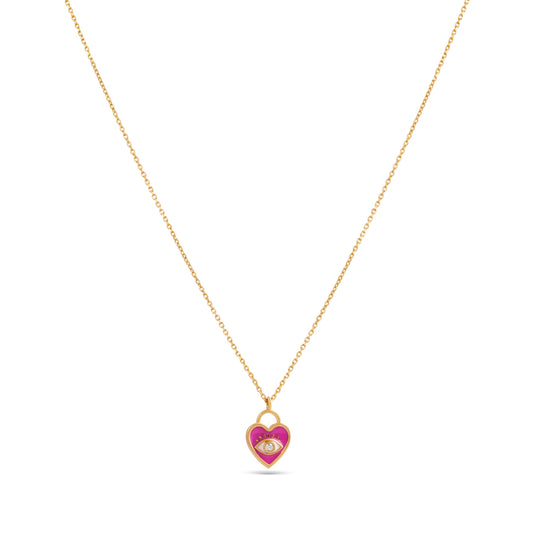 PINK HEART AURORA NECKLACE