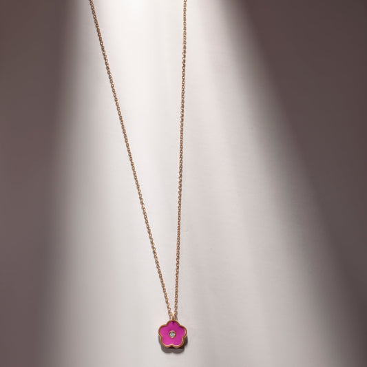 PINK FLOWER SPECTRA NECKLACE