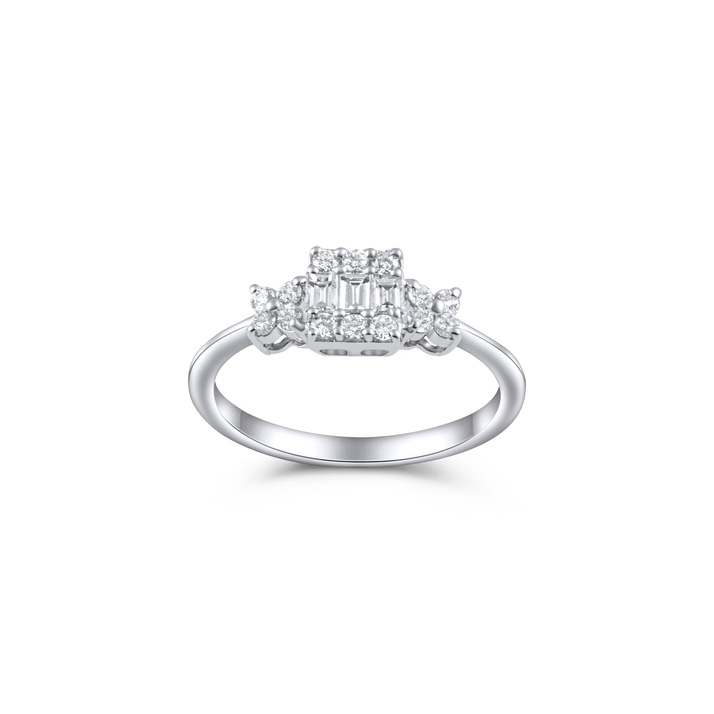 BAGUETTE FLOWER RING