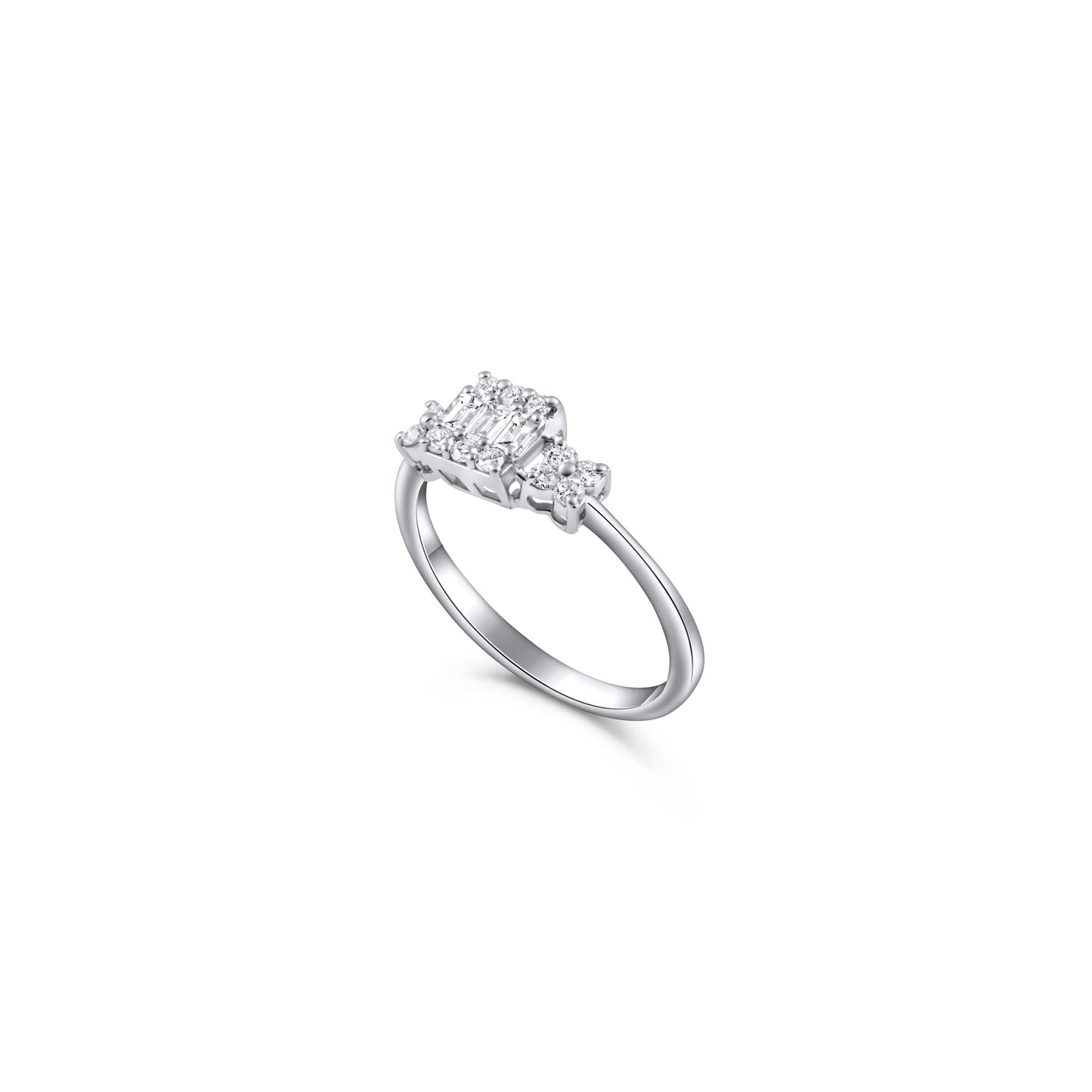 BAGUETTE FLOWER RING