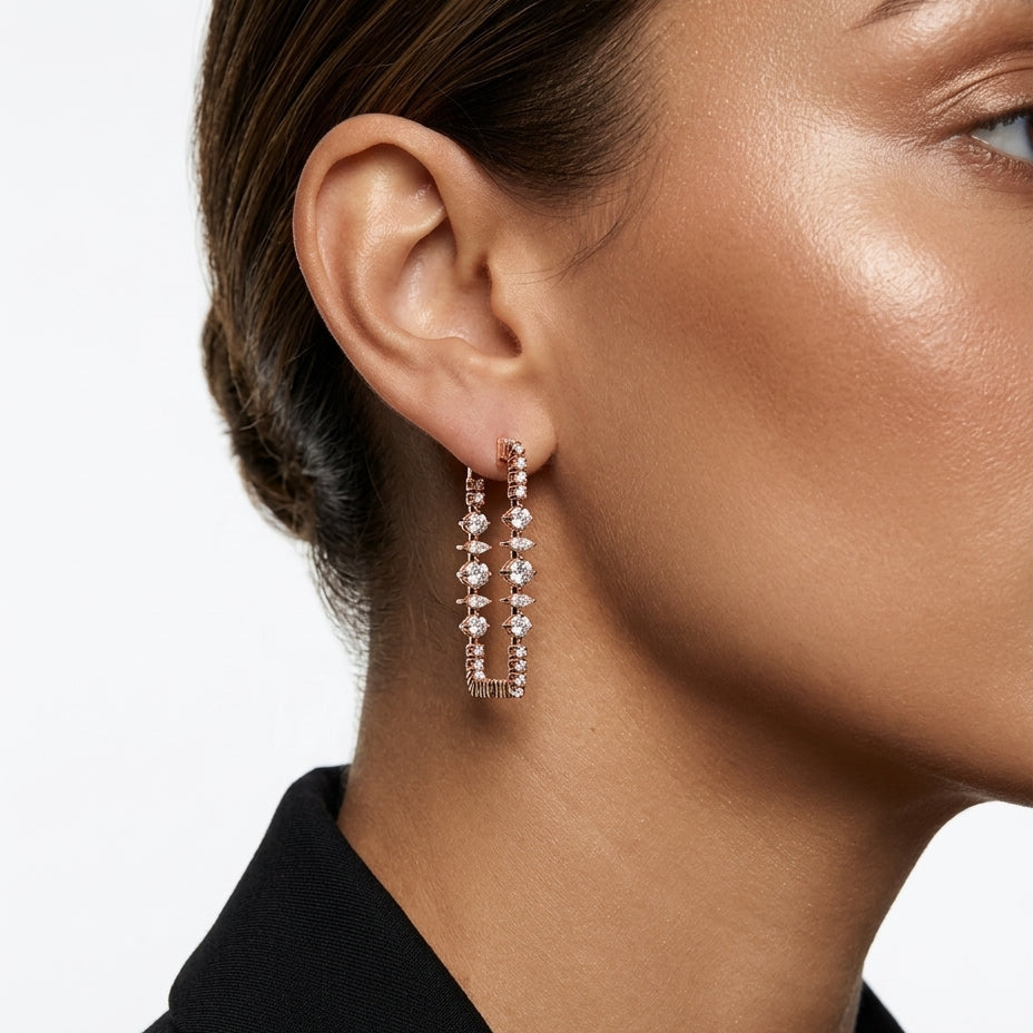OVAL EDGE EARRING