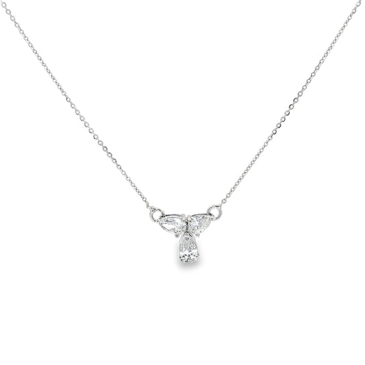 PEAR SOLITAIRE FANCY NECKLACE