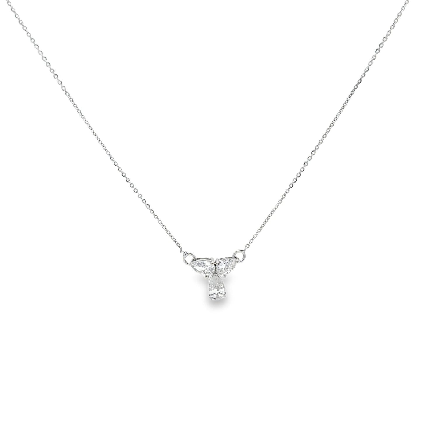 PEAR SOLITAIRE FANCY NECKLACE