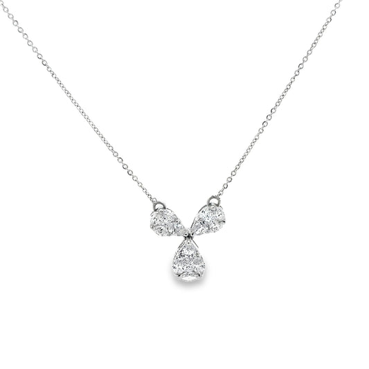 PEAR SOLITAIRE FANCY NECKLACE