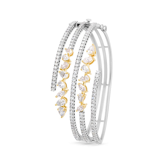 CROWN VERTICE FLEXI WHITE GOLD BANGLE