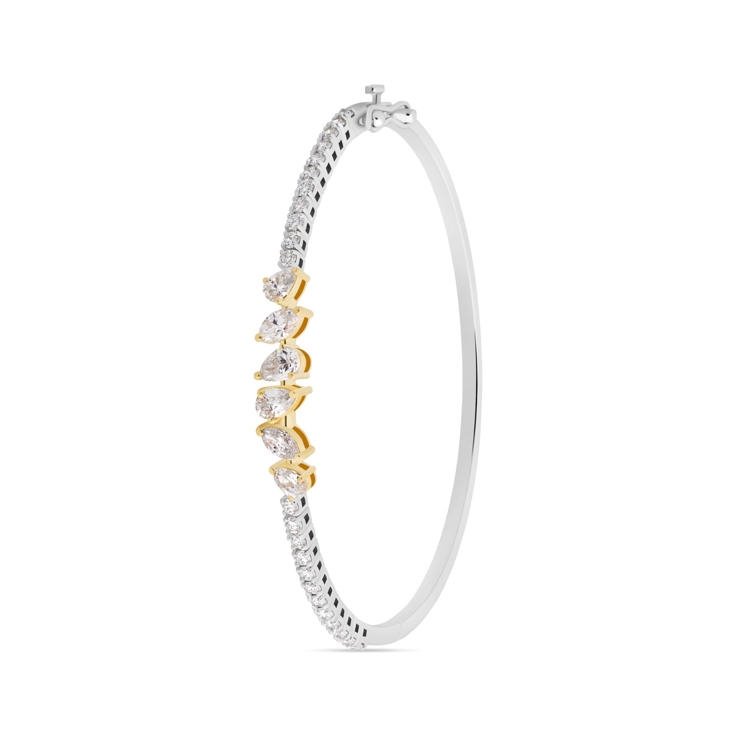 PEAR VERTICE FLEXI GOLD BANGLE