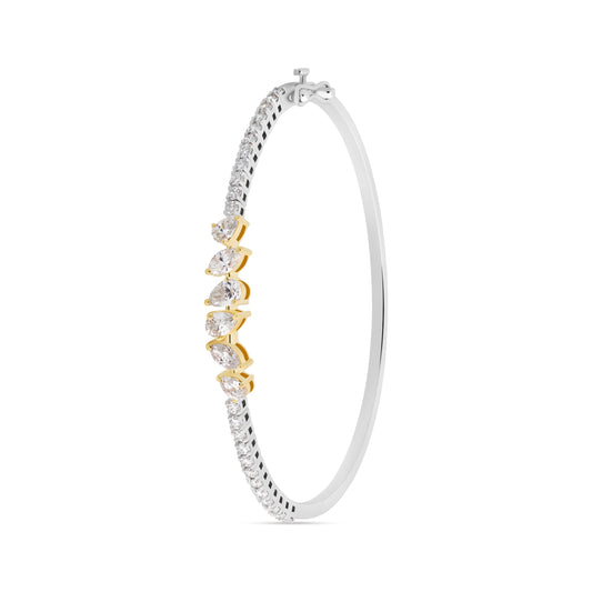 PEAR VERTICE FLEXI GOLD BANGLE