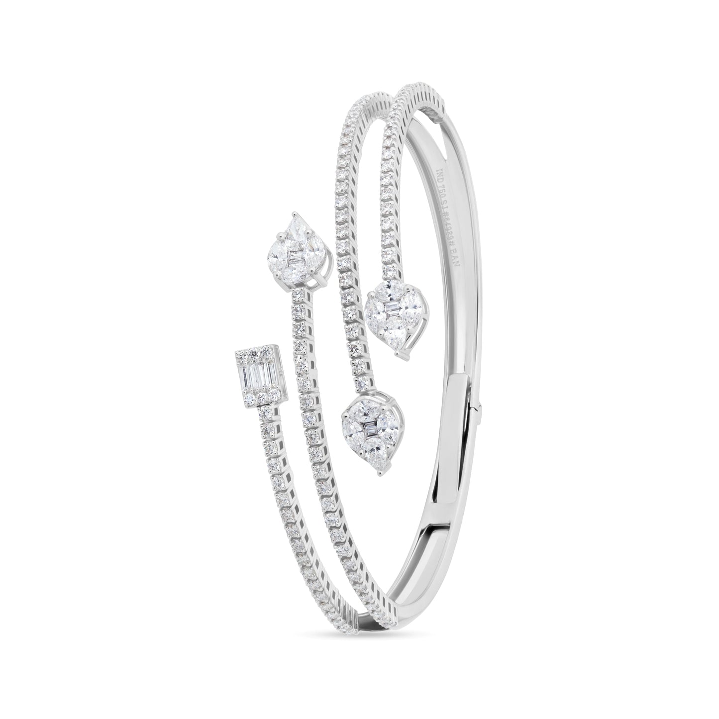 CRYSTAL AURA VERTICE WHITE GOLD BANGLE