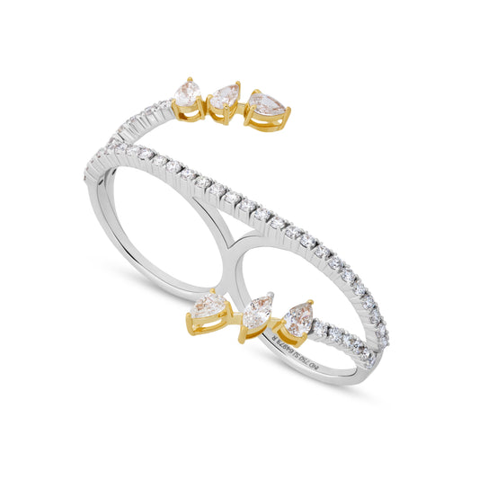 PEAR VERTICE WHITE GOLD RING
