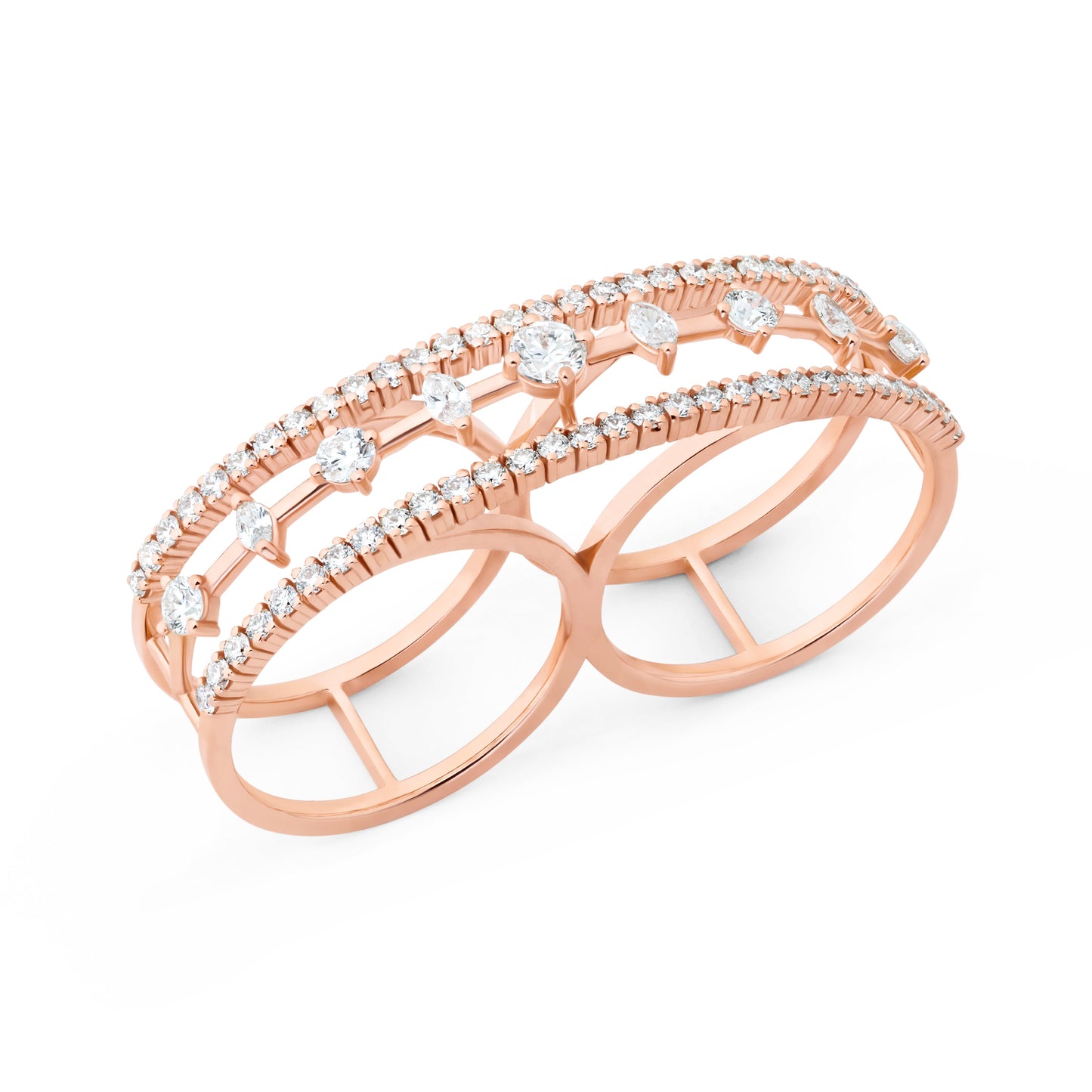 MARQUISE ROUND STELLARE GOLD RING