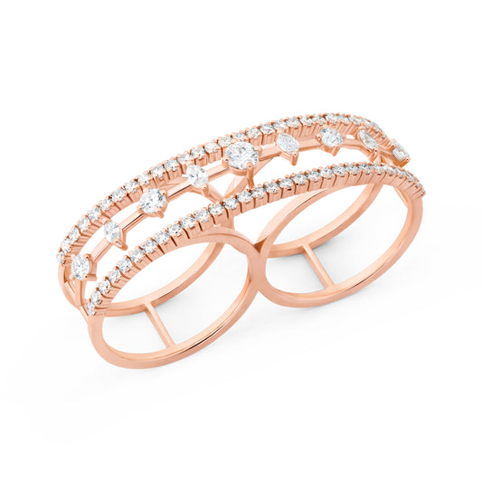 MARQUISE ROUND STELLARE GOLD RING