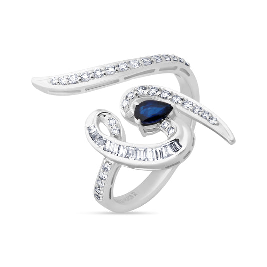 SAPHA BLUE WHITE GOLD RING
