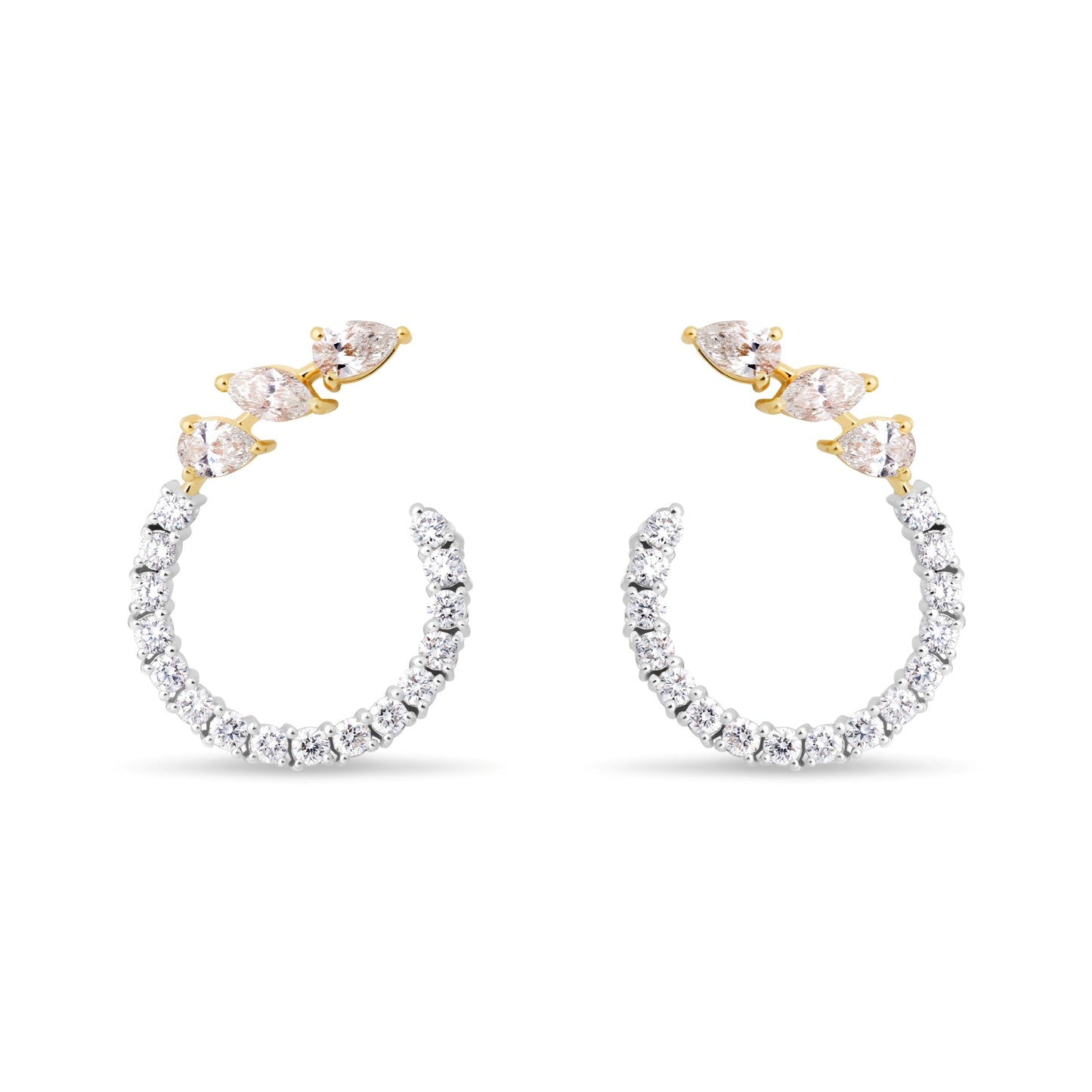 HOOK PEAR WHITE GOLD EARRING