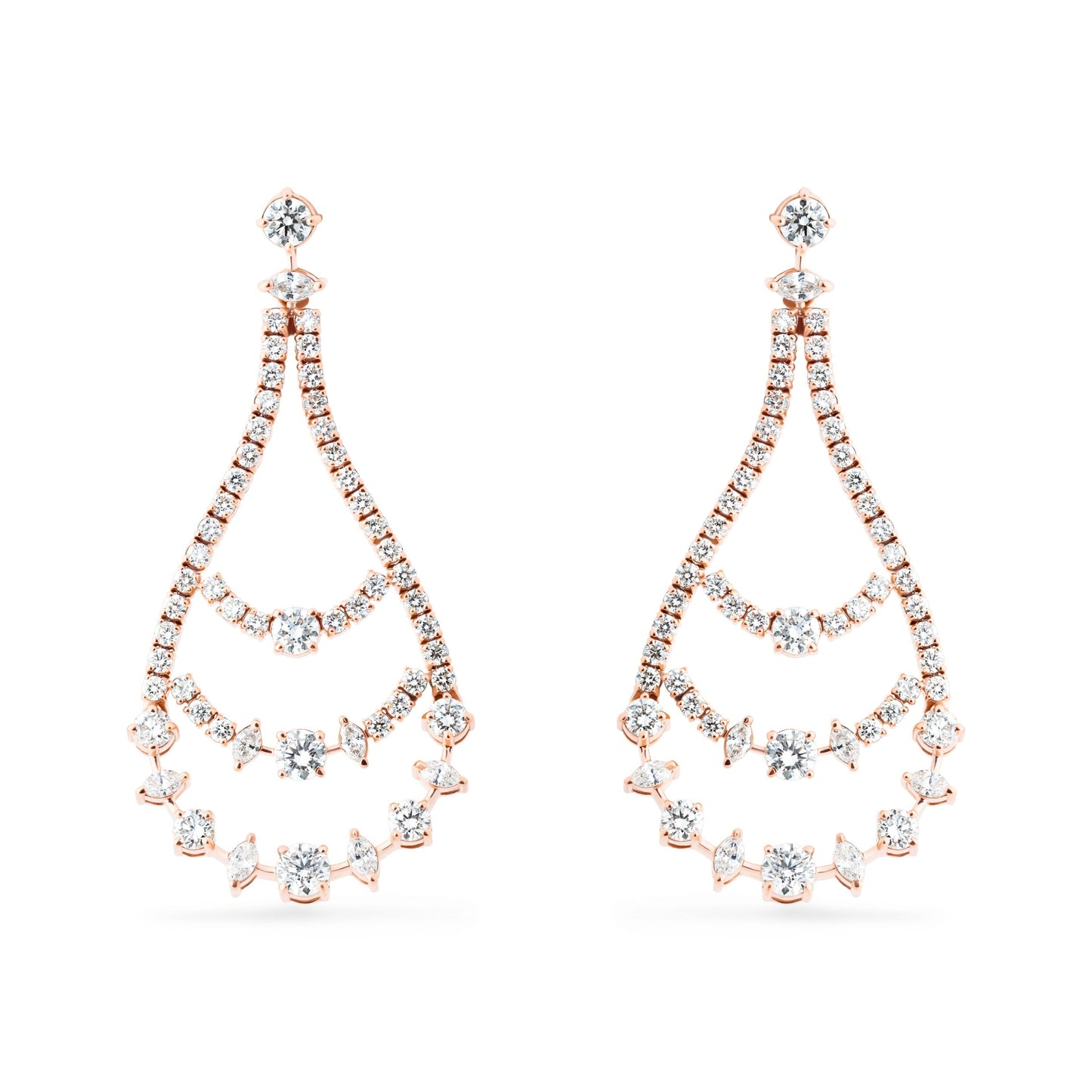 CELESTIAL CHANDELIER MARQUISE GOLD EARRING