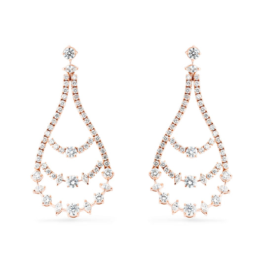 CELESTIAL CHANDELIER MARQUISE GOLD EARRING
