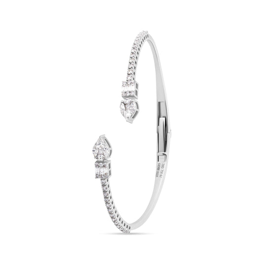 AURORA GLEAM VERTICE WHITE GOLD BANGLE