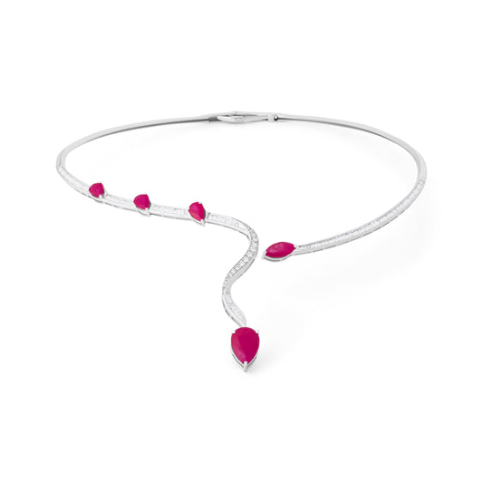 RUBY FROST CECELY WHITE GOLD NECKLACE