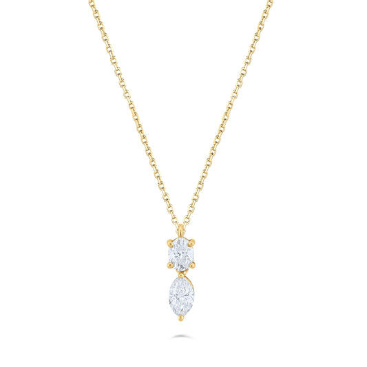 MOONLIT SOLITAIRE AURORA NECKLACE