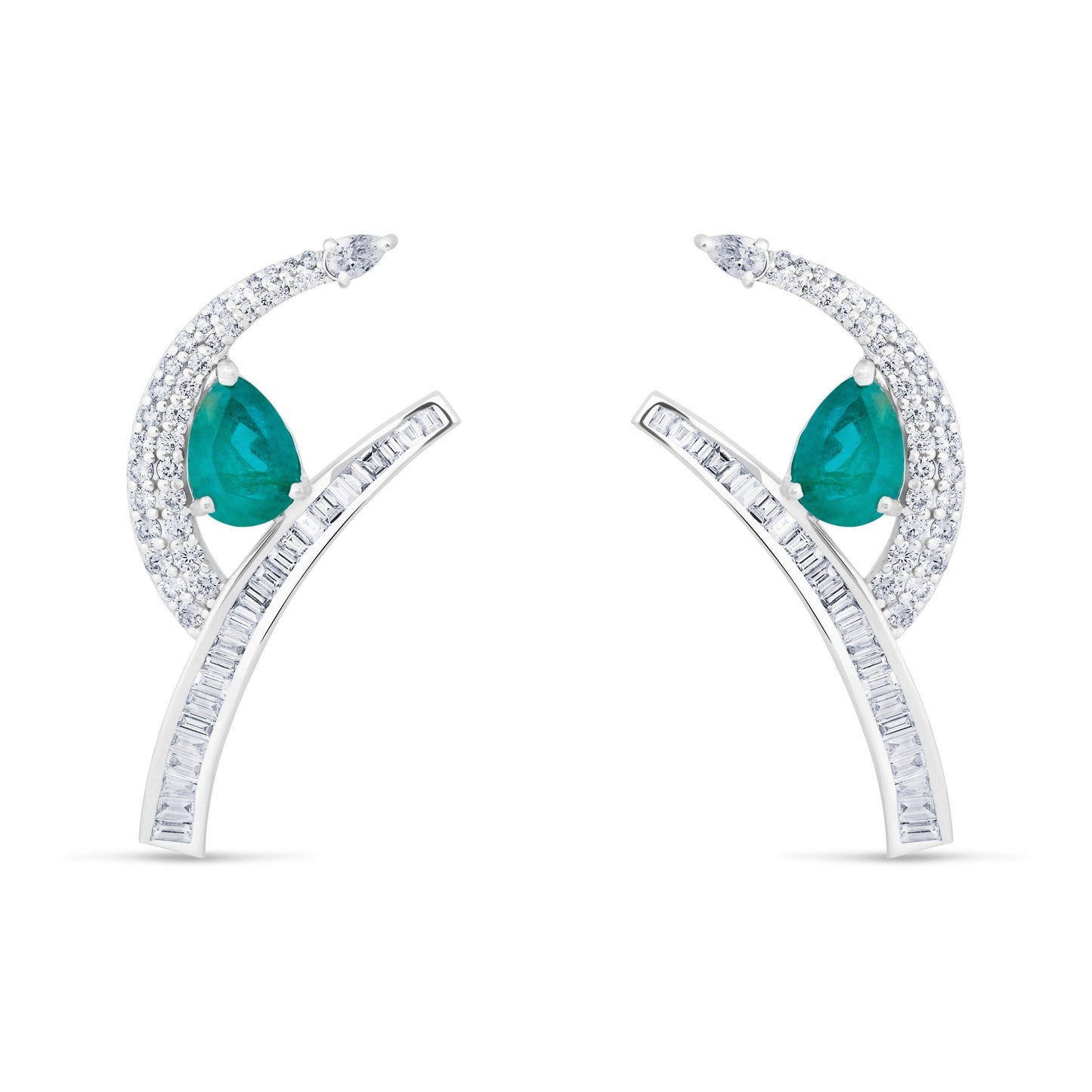 EMERALD VERTICE WHITE GOLD RING