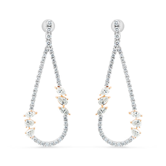 GRACEFUL FANCY WHITE GOLD EARRINGS