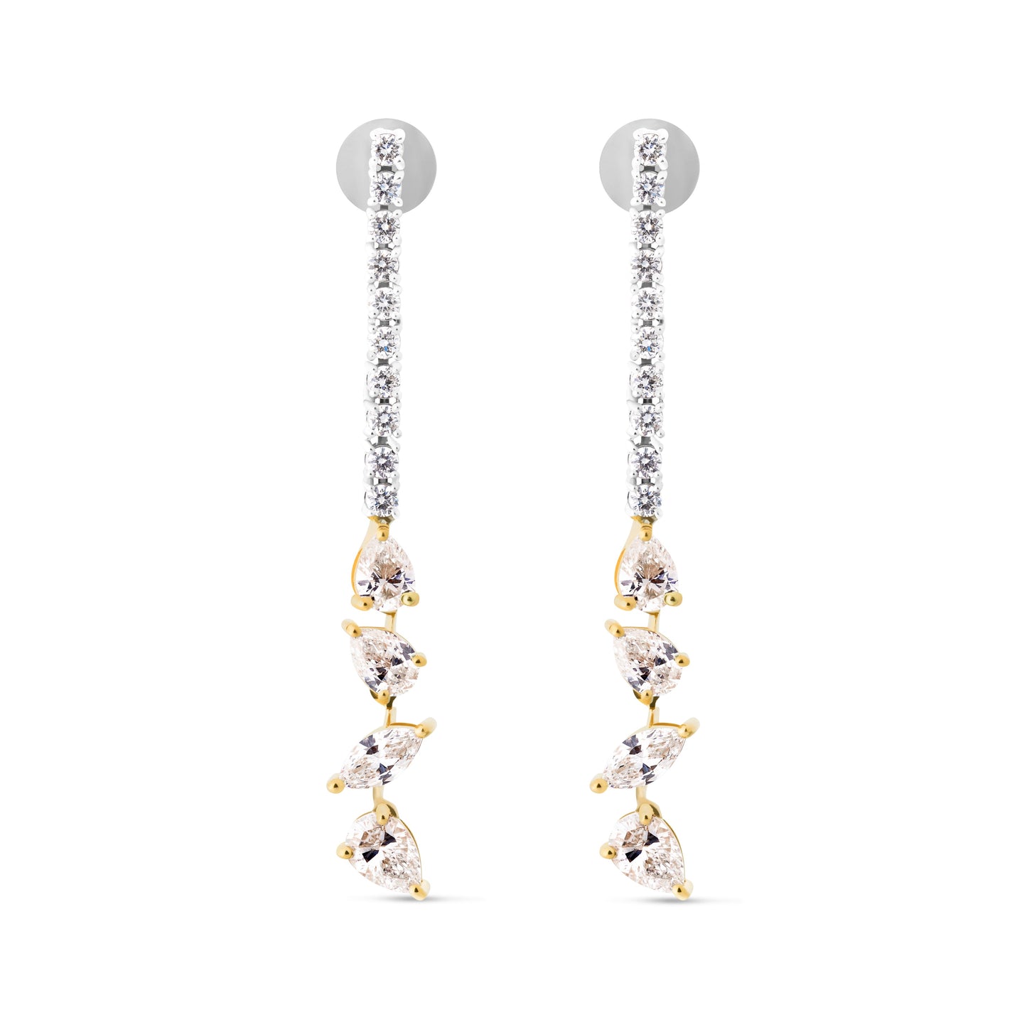 LUSTRE LEAF WHITE GOLD EARRRING