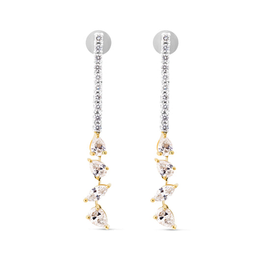 LUSTRE LEAF WHITE GOLD EARRRING