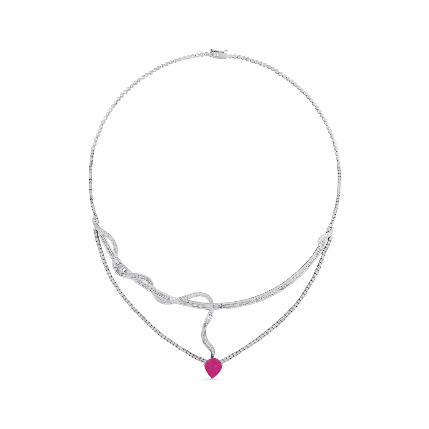 RUBY FROSTLINE CECELY GOLD NECKLACE