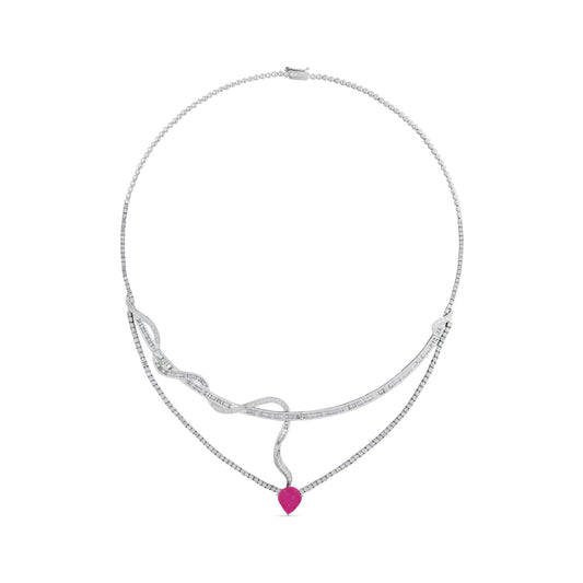 RUBY FROSTLINE CECELY GOLD NECKLACE