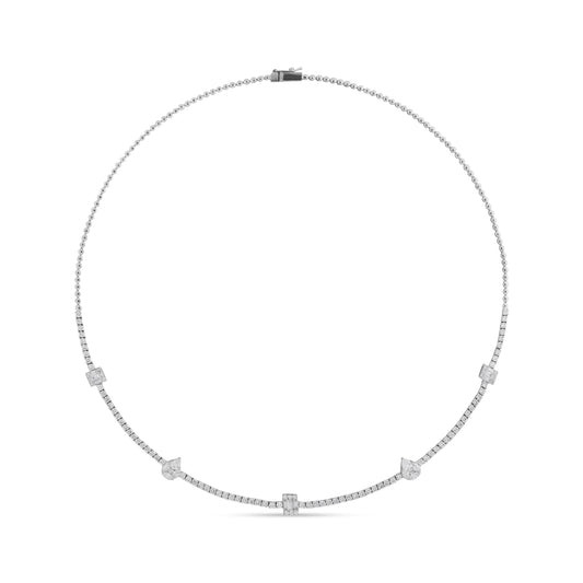 FROSTED VERTICE WHITE GOLD NECKLACE