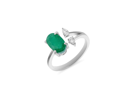 ENTWINED EMERALD HALO ETERNA RING