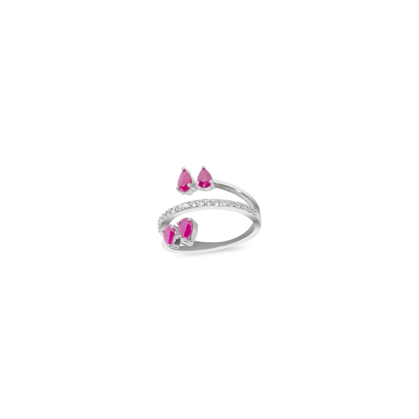 RUBY PEAR ARROW RING