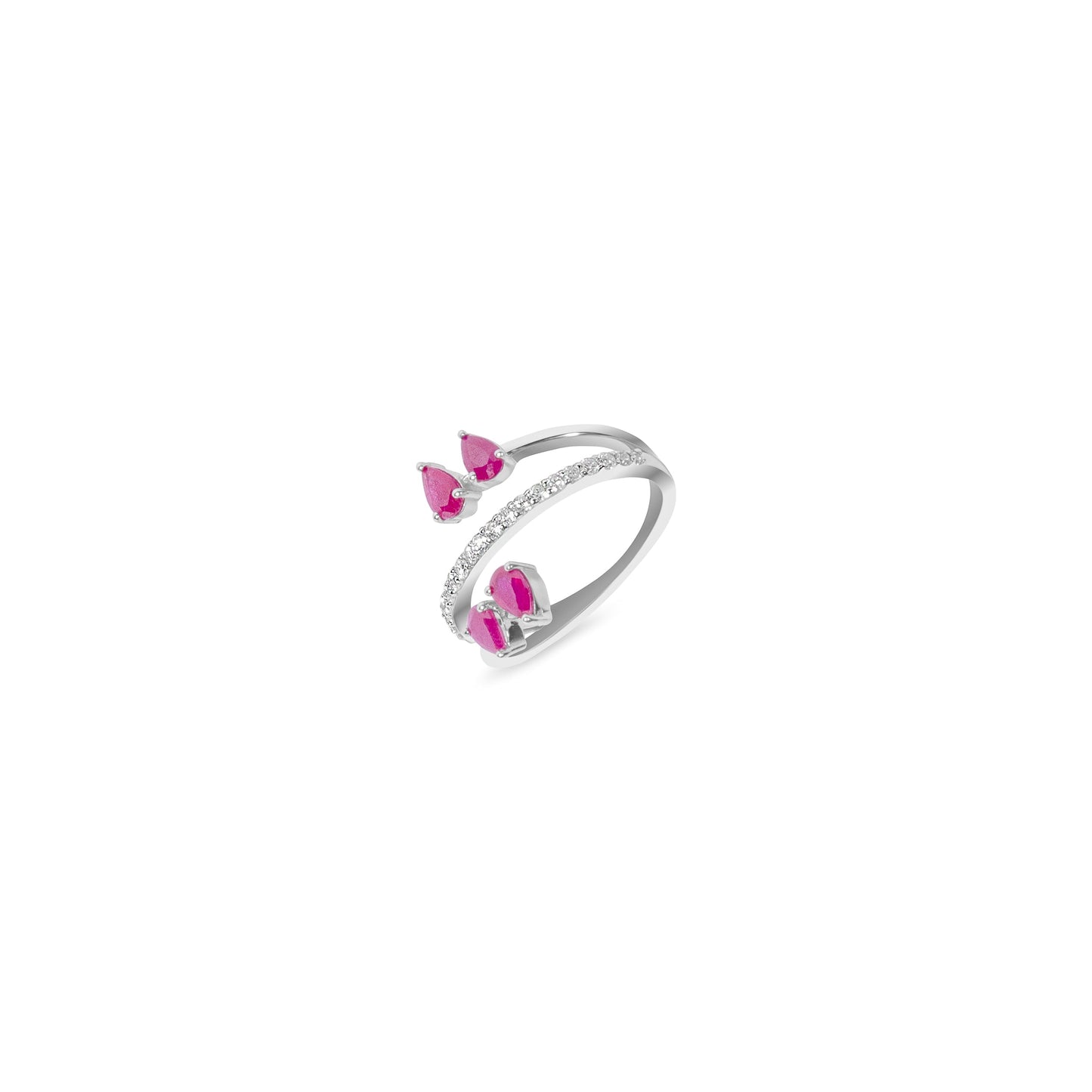 RUBY PEAR ARROW RING
