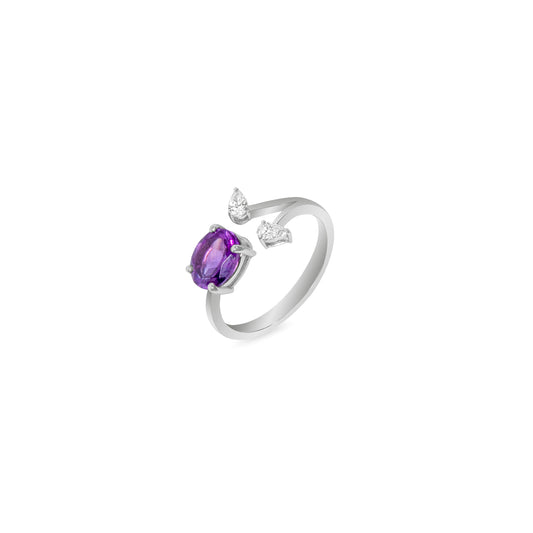 OVAL AMETHYST PRISME RING