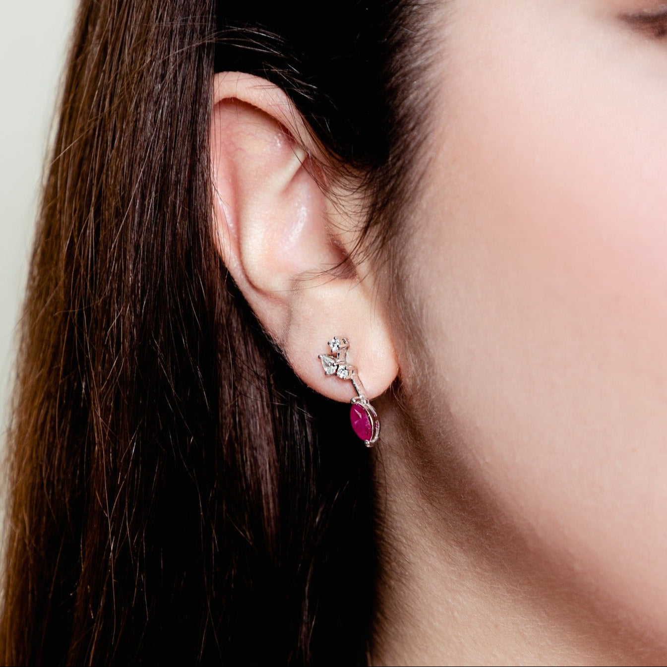 ELEGANCE RUBY FANCY  LUMINE EARRING