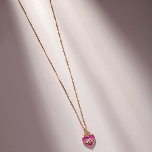 PINK HEART AURORA NECKLACE
