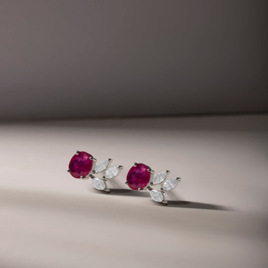 SHINING RUBY  LUMINE EARRINGS
