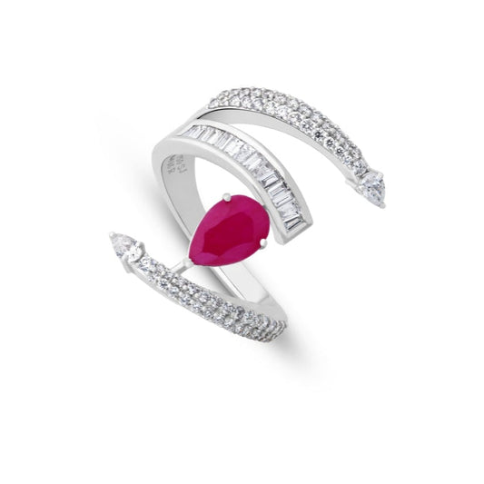 RUBY WHISPER WHITE GOLD RING